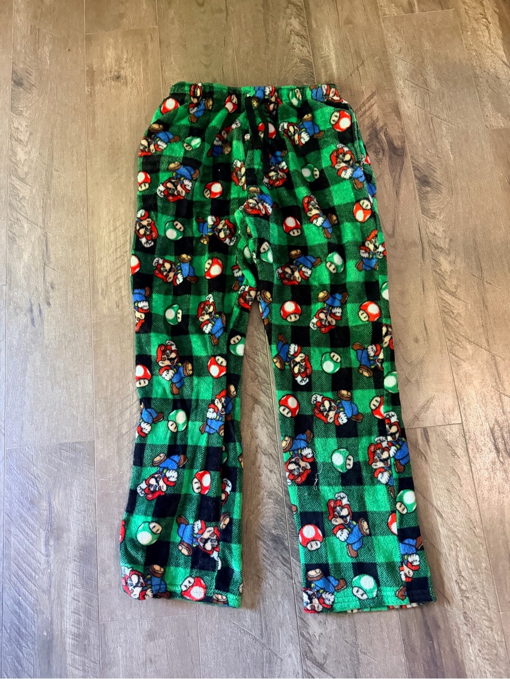 Nintendo Green & Black Super Mario Fleece Pajama Pants